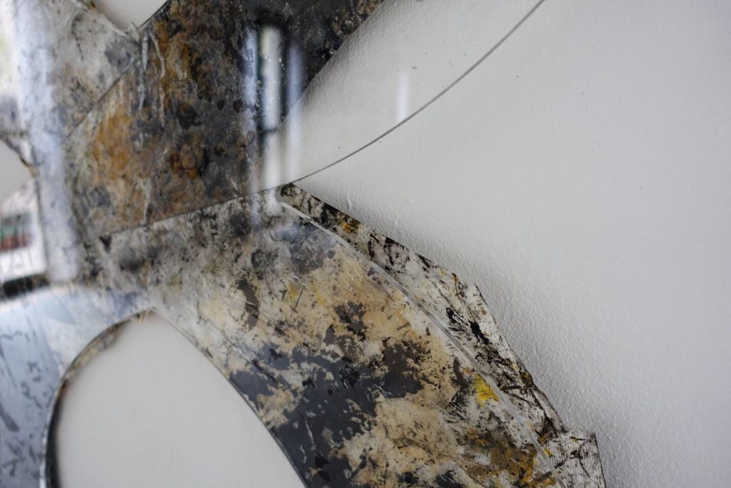 Isaia Antonaci, Detail of work on plexiglass, 2021